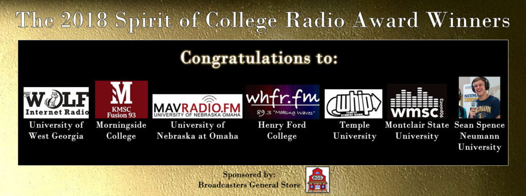 Announcing the winners of the 2018 Spirit of College Radio Awards