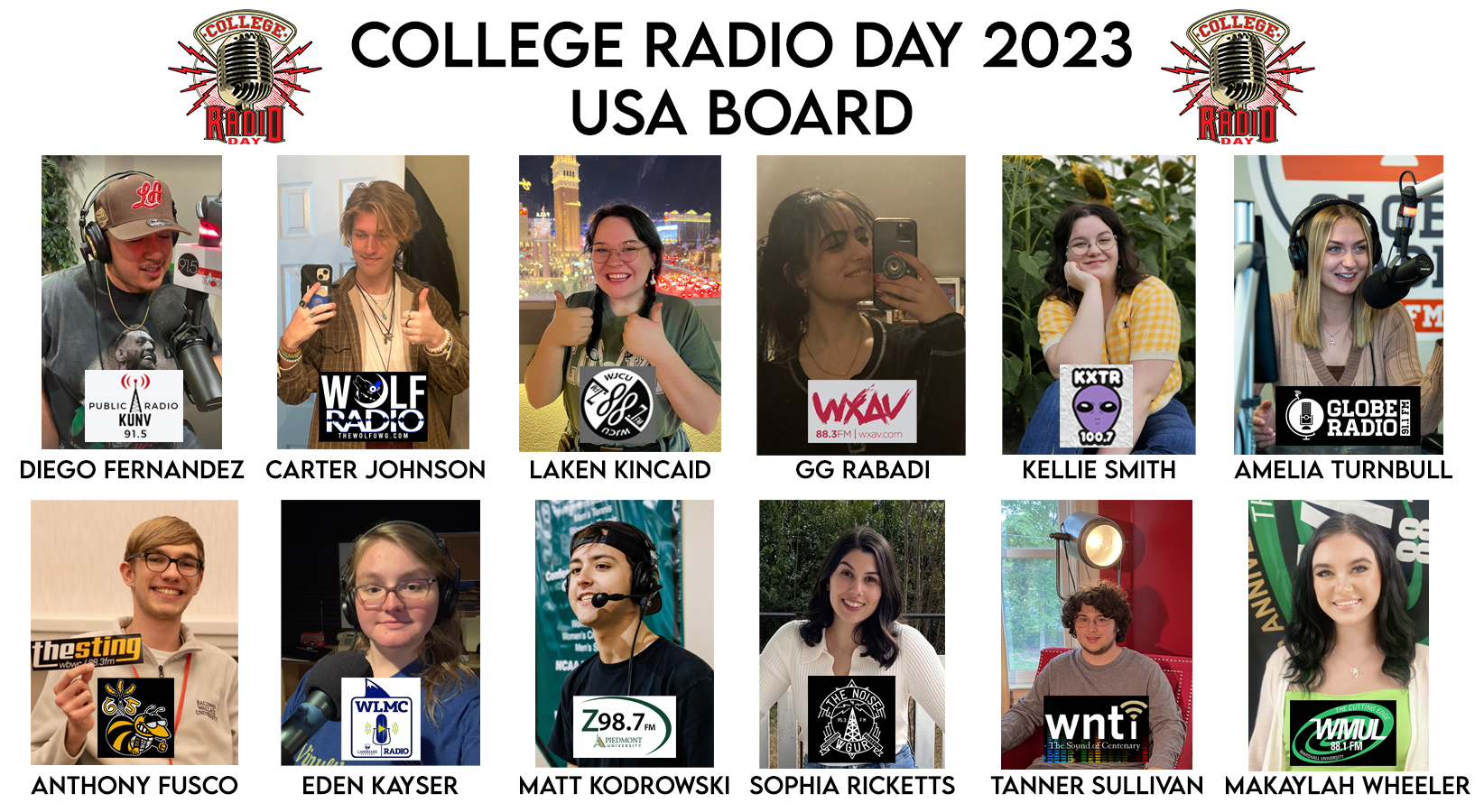 Introducing the 2023 College Radio Day USA Board